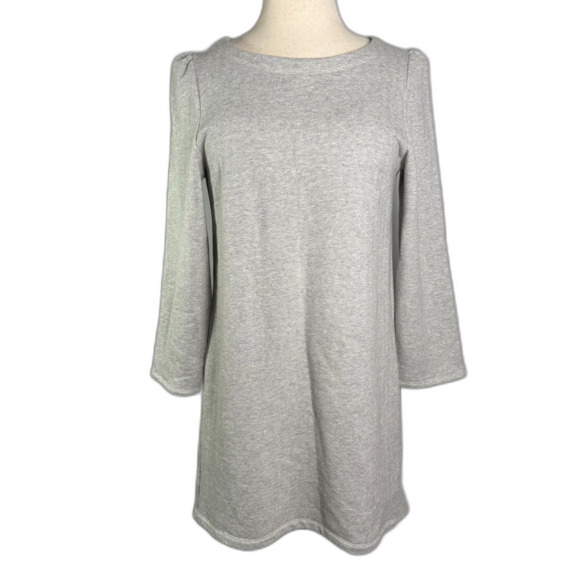 Emerson Fry Alice Dress Women's 100% Cotton Long Sleeve Herringbone Gray Sz L - Picture 1 of 10